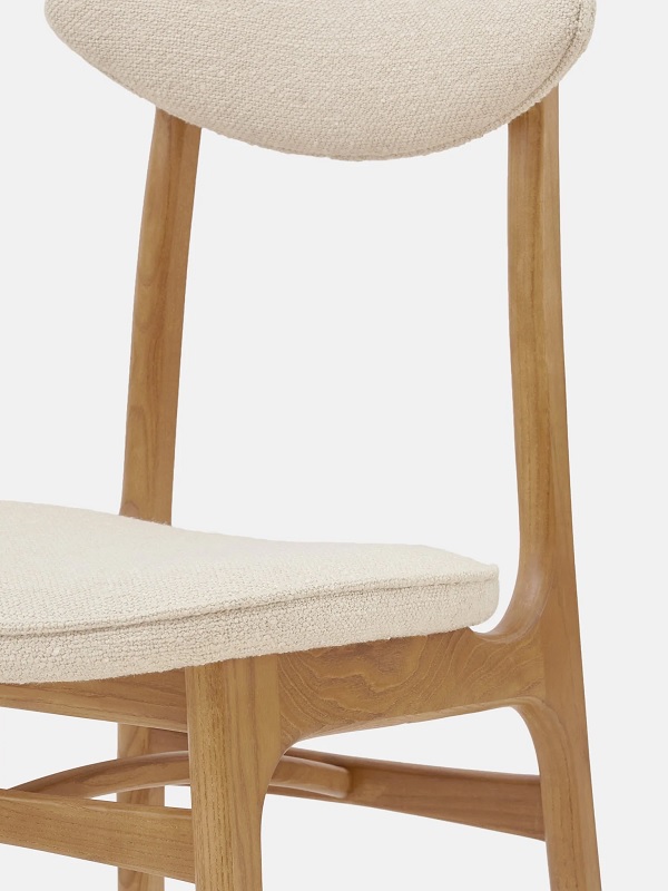 200-190 Chaise Boucle Crème Natural Wood 200-190 Chaise Boucle – Image 4
