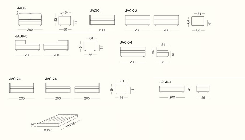 Canapé lit Gigogne Jack Milano Bedding – Image 2