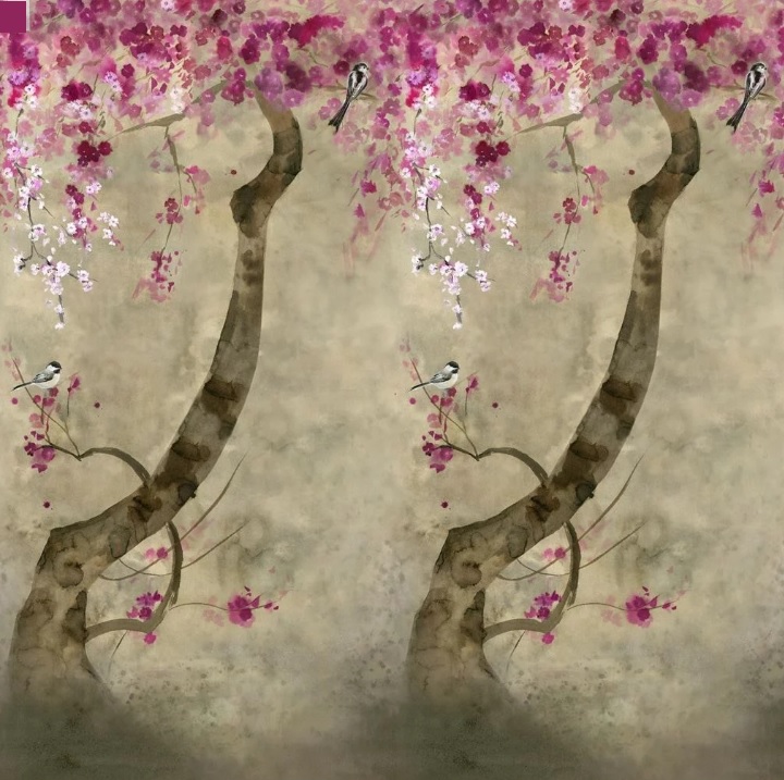 Papier Peint Designers-Guild SHINSHA SCENE BLOSSOM – Image 2
