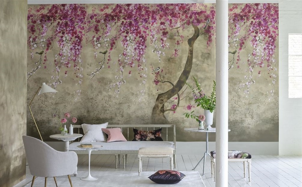 Papier Peint Designers-Guild SHINSHA SCENE BLOSSOM – Image 4