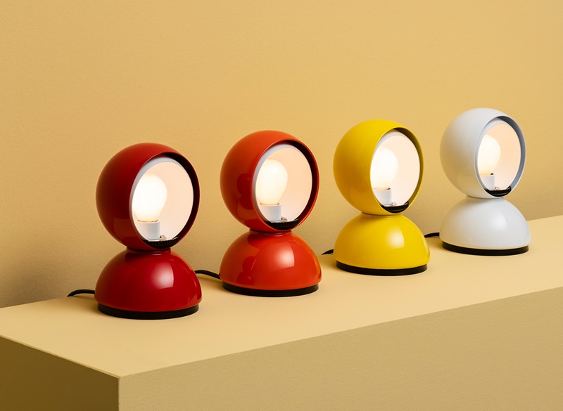 lampe a poser eclisse rouge et jaune